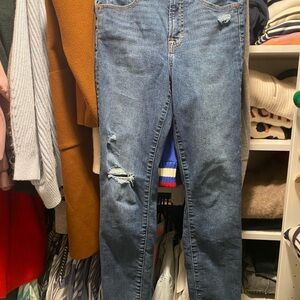 GAP Blue Ripped True Skinny High Rise Jeans - Size 27/4R
